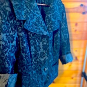 J Jill Black Floral Textured Blazer